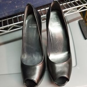 Stuart Weitzman peep toe platform heels. Black size 9